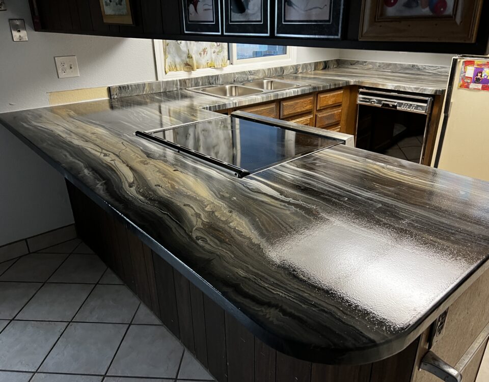 Wood Grained Style Custom Epoxy Countertops made by CounterI of Scottsdale